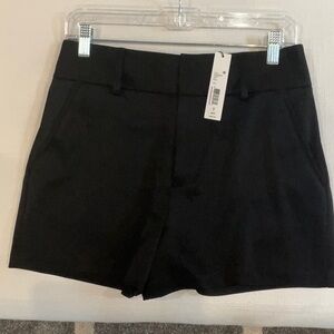 NWT Alice + Olivia black Satin shorts